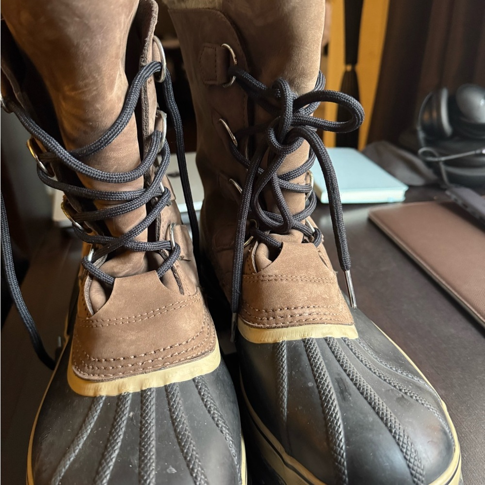 Men's Brown and Black Boots
